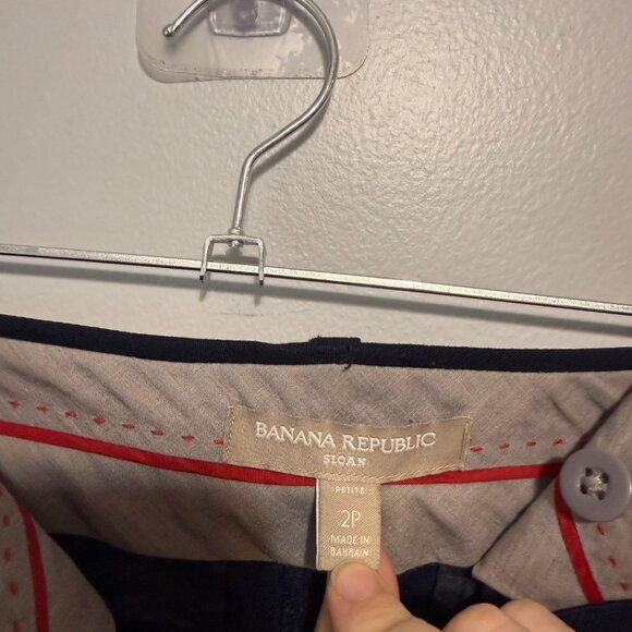 Banana Republic Sloan Womens Navy Trousers Size 2P - Picture 5 of 6